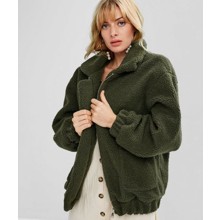 Куртка женская из искусственного меха Fluffy, зеленый оптом (код товара: 55580)