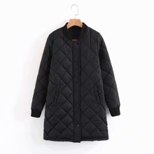 Куртка женская удлиненная стеганая черная Caloric (код товара: 55556)