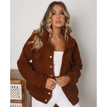Куртка жіноча oversize зі штучного хутра Furry оптом (код товара: 55578)