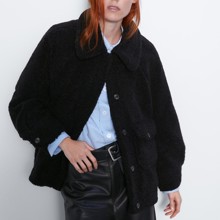 Куртка жіноча oversize зі штучного хутра Mellow оптом (код товара: 55598)