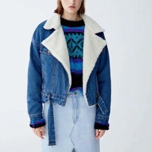 Куртка женская джинсовая утепленная синяя Winter (код товара: 55621)