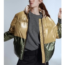 Куртка женская из материала с эффектом металлик Shine оптом (код товара: 55600)