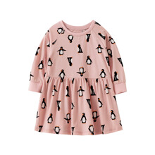Плаття для дівчинки із зображенням пінгвіна рожеве Penguins оптом (код товара: 55767)