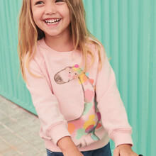 Свитшот для девочки с животным принтом розовый Colorful giraffe (код товара: 55756)