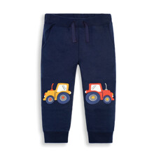 Штани для хлопчика з малюнком трактора сині Ранок тракториста оптом (код товара: 55924)
