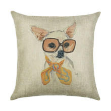 Наволочка декоративна Собака в окулярах 45 х 45 см оптом (код товара: 56153)