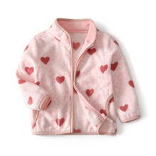 Кофта для дівчинки флісова з сердечками рожева Little heart (код товара: 56225)