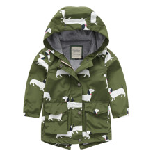 Куртка детская с флисовой подкладкой удлиненная зеленая White dog (код товара: 56450)