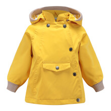 Куртка дитяча демісезонна з капюшоном жовта Monochromatic оптом (код товара: 56478)