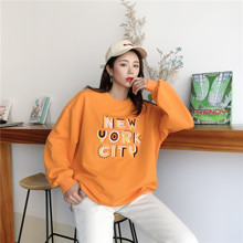 Свитшот женский New-York city, оранжевый оптом (код товара: 56589)