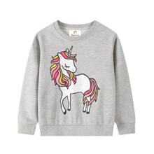 Свитшот для девочки с изображением единорога серый Fairy unicorn (код товара: 56792)