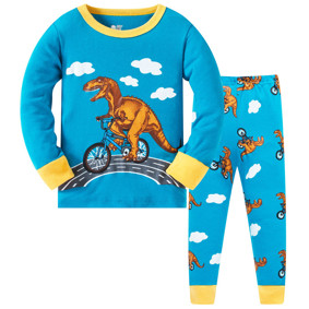 Уценка (дефекты)! Пижама для мальчика Динозавр на велосипеде