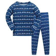 Піжама дитяча з довгим рукавом принтом оленів синя Ornament (код товара: 56848)