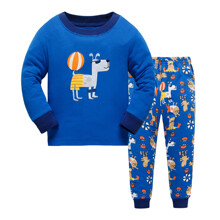 Піжама для хлопчика з довгим рукавом принтом собаки синя Happy dog оптом (код товара: 56859)