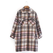 Пальто-рубашка женское прямого кроя Brown оптом (код товара: 57132)