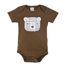 Боди детский с коротким рукавом и изображением медведя коричневый Teddy bear (код товара: 57501)