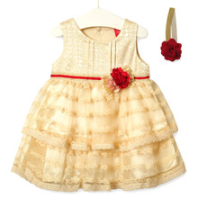 Уценка (дефекты)! Платье для девочки Цветочная нота, бежевый (код товара: 57581)