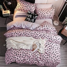 Комплект постельного белья Pink leopard (двуспальный-евро) (код товара: 57649)