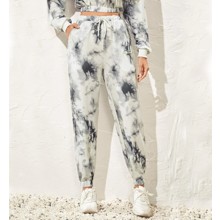 Брюки-джогери жіночі в стилі tie dye Gray paint оптом (код товара: 57868)