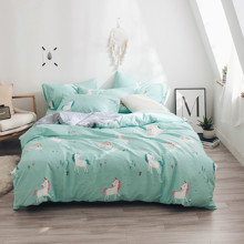 Комплект постельного белья White fabulous unicorns (двуспальный-евро) (код товара: 57989)