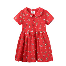 Плаття для дівчинки з квітковим принтом червоне Red flowers (код товара: 57920)