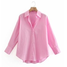 Рубашка женская свободного кроя Pink оптом (код товара: 58616)