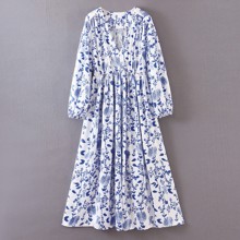 Уценка (дефекты)! Платье женское с пышной юбкой Blue pattern (код товара: 58895)