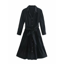 Плаття жіночe з пишною спідницею чорне Stylish (код товара: 59059)