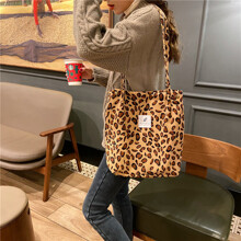 Сумка шоппер Екосумка жіноча з тканини з леопардовим принтом Жовта (код товара: 59037)
