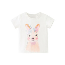 Футболка для дівчинки з малюнком зайця біла Hare оптом (код товара: 59141)