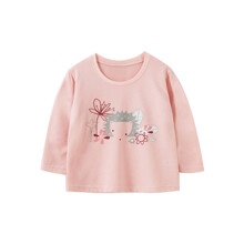 Лонгслив для девочки с рисунком ежик розовый Сute hedgehog оптом (код товара: 59161)