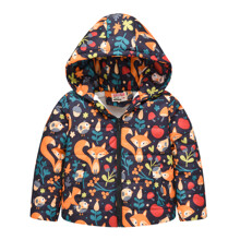 Куртка детская демисезонная с капюшоном и рисунком лисички Autumn оптом (код товара: 59274)