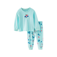 Пижама для девочки с рисунком ягоды голубая Berry basket оптом (код товара: 59230)