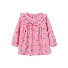 Плаття для дівчинки з довгим рукавом і квітковим принтом Pink field оптом (код товара: 59223)