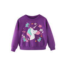 Свитшот для девочки с рисунком единорог фиолетовый Unicorn in flowers (код товара: 59213)