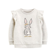 Свитшот для девочки с рюшами и рисунком зайца серый Adorable (код товара: 59204)
