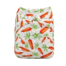 Підгузник дитячий багаторазовий з вкладишем та рослинним принтом Carrot оптом (код товара: 59314)