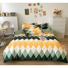 Комплект постельного белья с геометрическим принтом Ромбы (двуспальный-евро) (код товара: 59471)