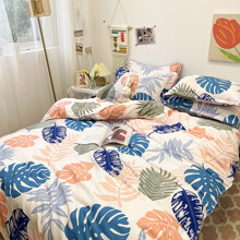 Комплект постельного белья с растительным принтом Пальмовый лист (двуспальный-евро) (код товара: 59470)