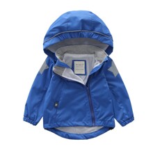 Куртка дитяча демісезонна з капюшоном однотонна Блакитна оптом (код товара: 59494)