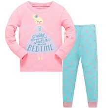 Пижама для девочки с длинным рукавом принтом феи розовая с голубым Fairy (код товара: 59499)