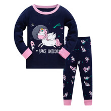 Піжама для дівчинки з тваринним принтом рожева Space unicorn (код товара: 59410)
