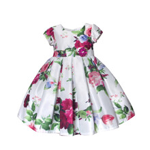 Платье для девочки с цветочным принтом Burgundy roses оптом (код товара: 59432)