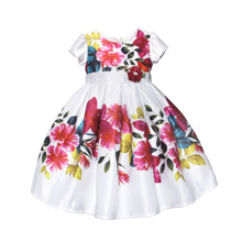 Платье для девочки с цветочным принтом Large burgundy flowers (код товара: 59436)