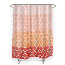 Штора для ванной с геометрическим принтом персиковая с оранжевым Gradient 180 х 180 см (код товара: 59414)