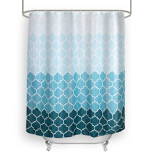 Штора для ванной с геометрическим принтом синяя с голубым Gradient 180 х 180 см оптом (код товара: 59415)