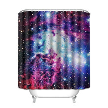 Штора для ванной с космическим принтом фиолетовая Galaxy 180 х 180 см (код товара: 59459)