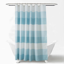Штора для ванної у смужку блакитна з білим Strip 180 х 180 см (код товара: 59453)