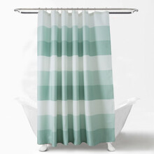 Штора для ванної у смужку зелена з білим Strip 180 х 180 см (код товара: 59454)