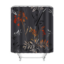 Штора для ванної з рослинним принтом сіра Autumn 180 х 180 см оптом (код товара: 59422)